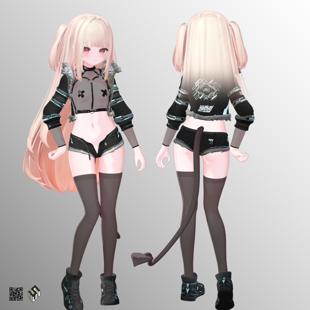 【リリカ用】メッシュシャツ/スニーカー・フェアラウフェン/ 上着・ツクンフト/ ホットパンツ・シュテルン/ シンプルビキニ - Fishnet Shirt/ Jacket -Zukunft /Hot Pants -Stern-/ Sneakers -Verlaufen- / Simple Bikini - For Ririka