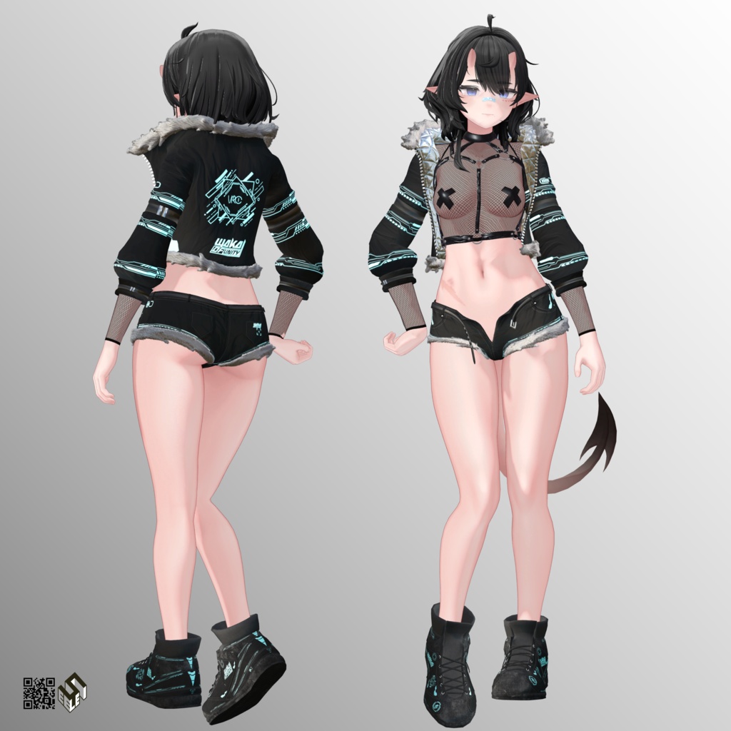 【ウルキ用】メッシュシャツ/スニーカー・フェアラウフェン/ 上着・ツクンフト/ ホットパンツ・シュテルン/ シンプルビキニ - Fishnet Shirt/ Jacket -Zukunft /Hot Pants -Stern-/ Sneakers -Verlaufen- / Simple Bikini - For Uruki