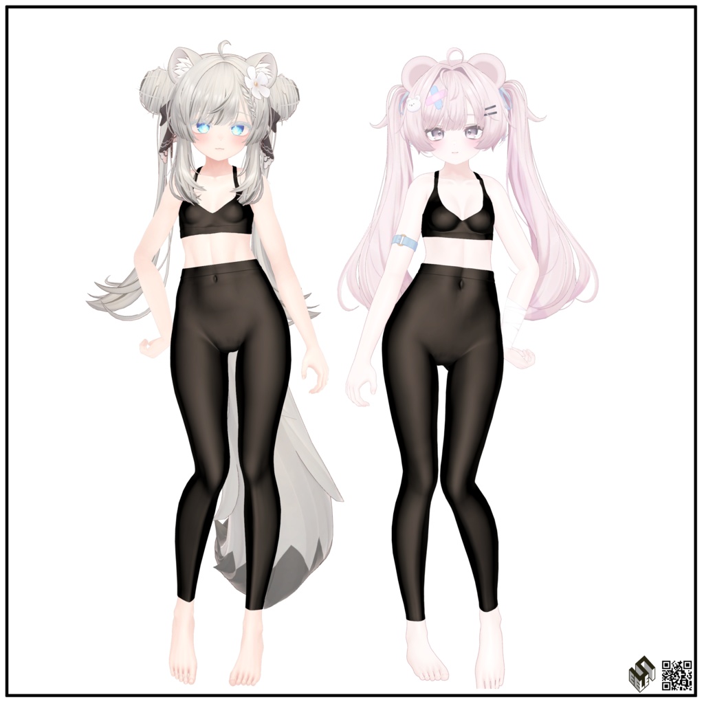 Sale【8モデル対応】シンプルスポブラ & シンプルレギンス - SimpleHighWaistLeggings & Simple Sports Bra for 8 Avatars