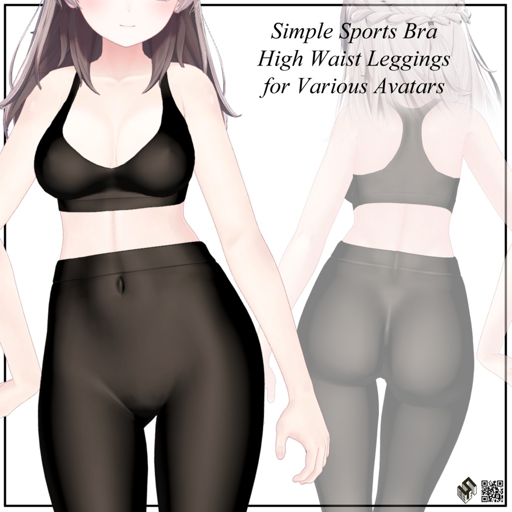 Sale【8モデル対応】シンプルスポブラ & シンプルレギンス - SimpleHighWaistLeggings & Simple Sports Bra for 8 Avatars
