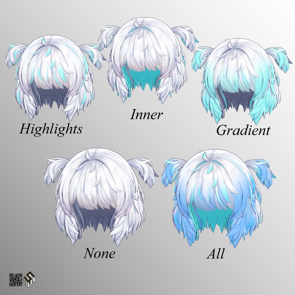 Sale【クマリ用】ヘア グラデーション メッシュ - Hair Gradient Texture for Kumaly