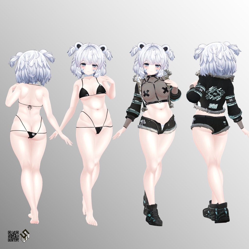 【クマリ用】メッシュシャツ/スニーカー・フェアラウフェン/ 上着・ツクンフト/ ホットパンツ・シュテルン/ シンプルビキニ - Fishnet Shirt/ Jacket -Zukunft /Hot Pants -Stern-/ Sneakers -Verlaufen- / Simple Bikini - For Kumaly