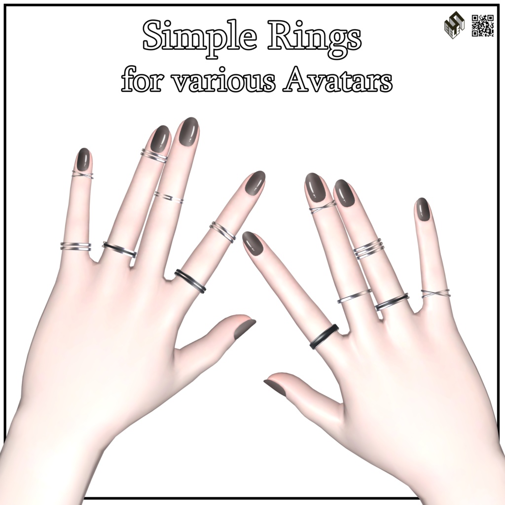 【11モデル対応】シンプル指輪 - Simple Rings For 11 Avatars