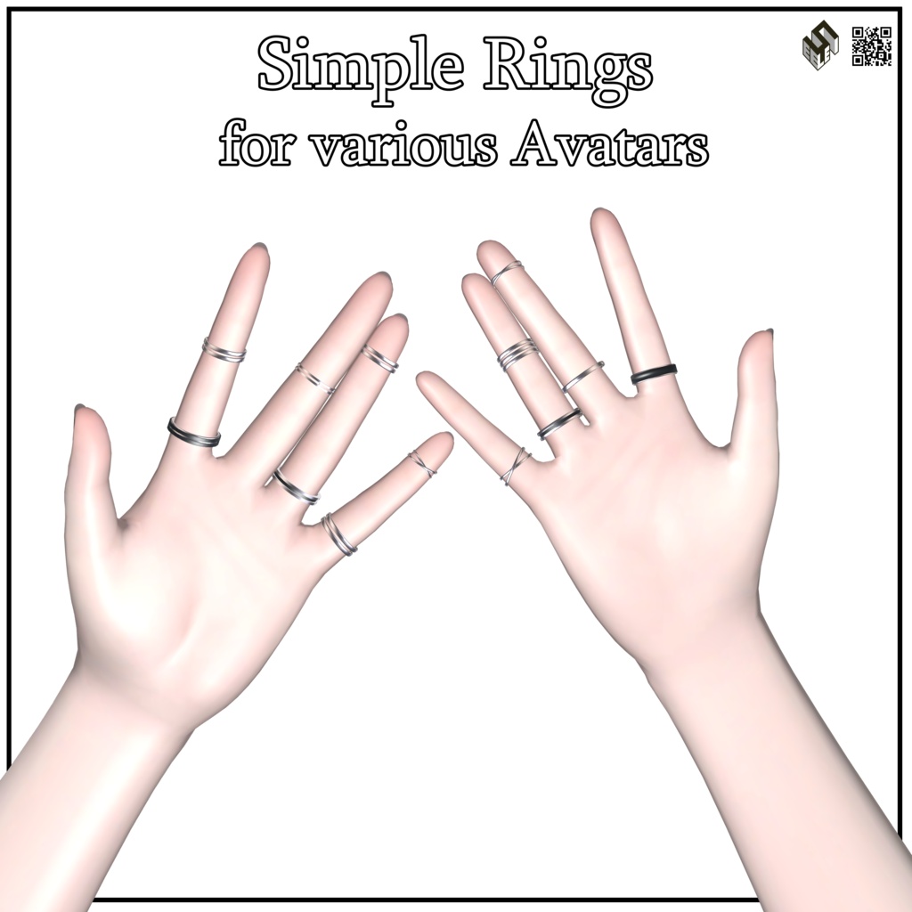 【11モデル対応】シンプル指輪 - Simple Rings For 11 Avatars