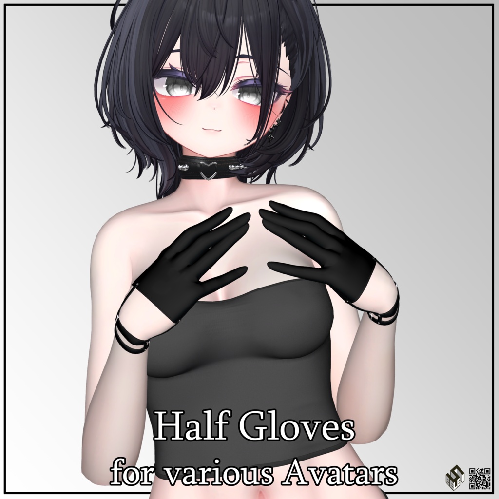 【12モデル対応】ハーフグローブ - Half Gloves For 12 Avatars