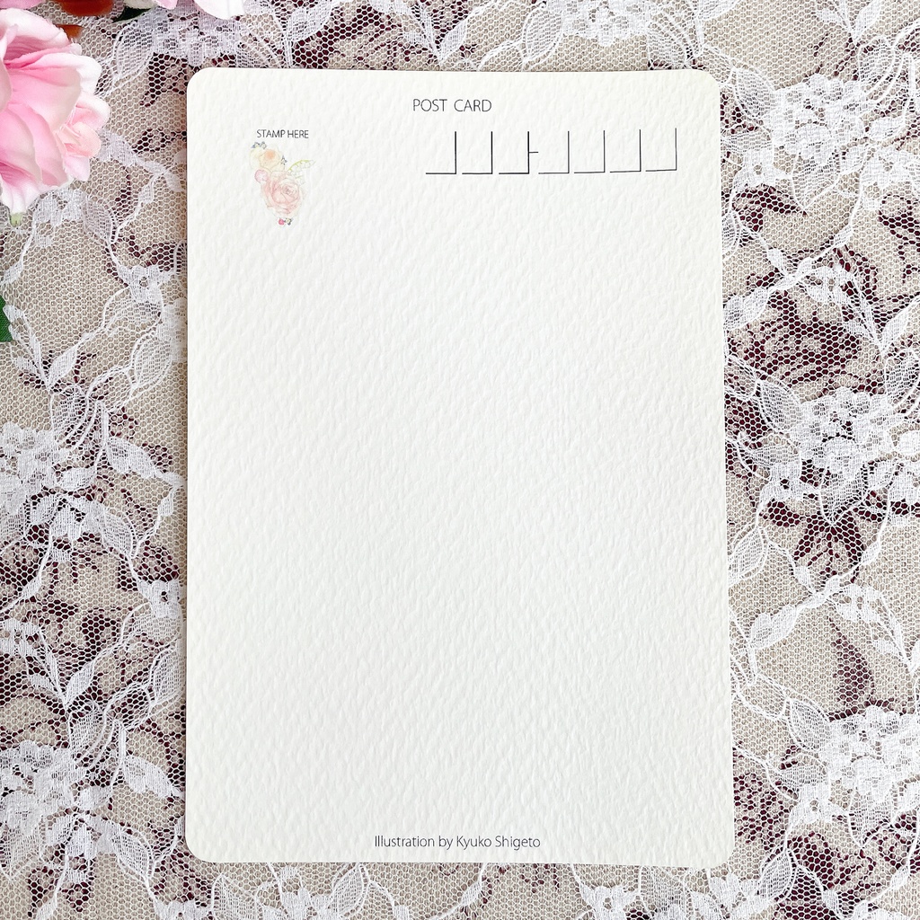 ポストカード 立てば芍薬座れば牡丹歩く姿は百合の花