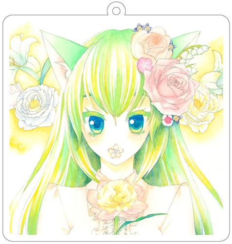 アクリルキーホルダー 立てば芍薬座れば牡丹歩く姿は百合の花