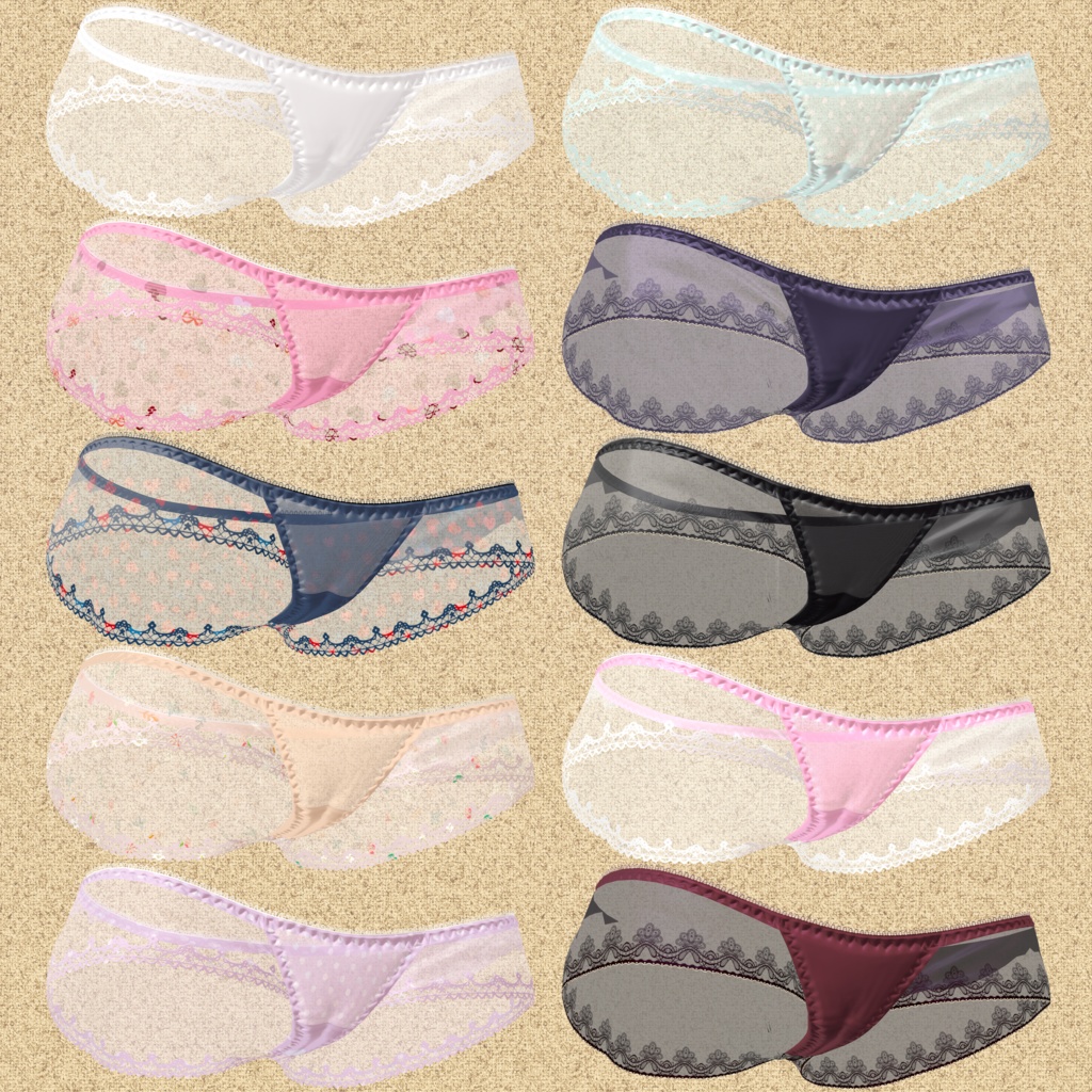 【6アバター対応】フレアレースショーツ クラリス