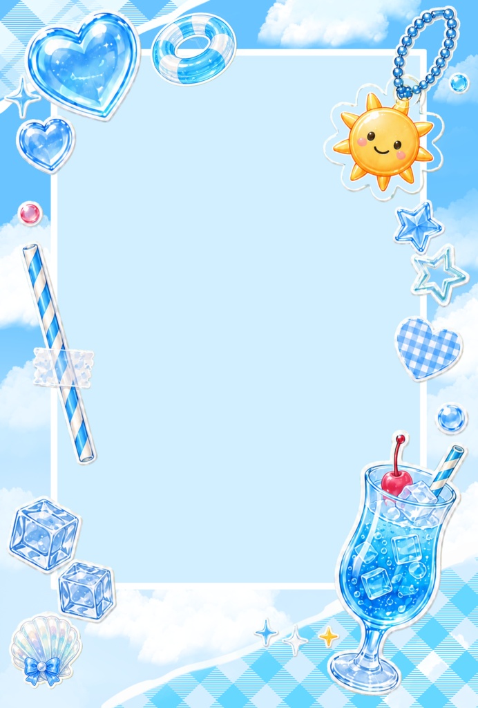 ✧ ちゅるちゅるサイダ~✧ チェキ風素材