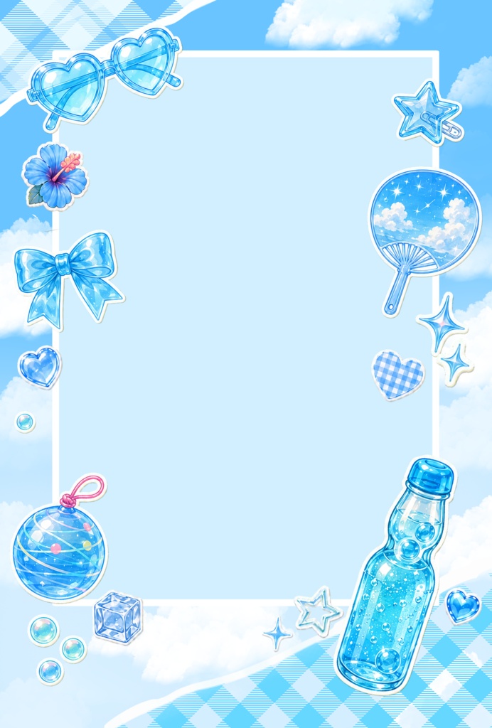 ✧ ちゅるちゅるサイダ~✧ チェキ風素材