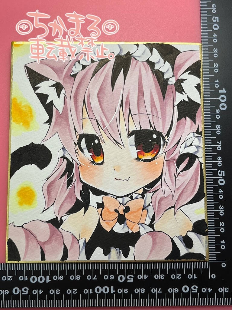 手描きイラスト★1/4色紙12×13.5cm★