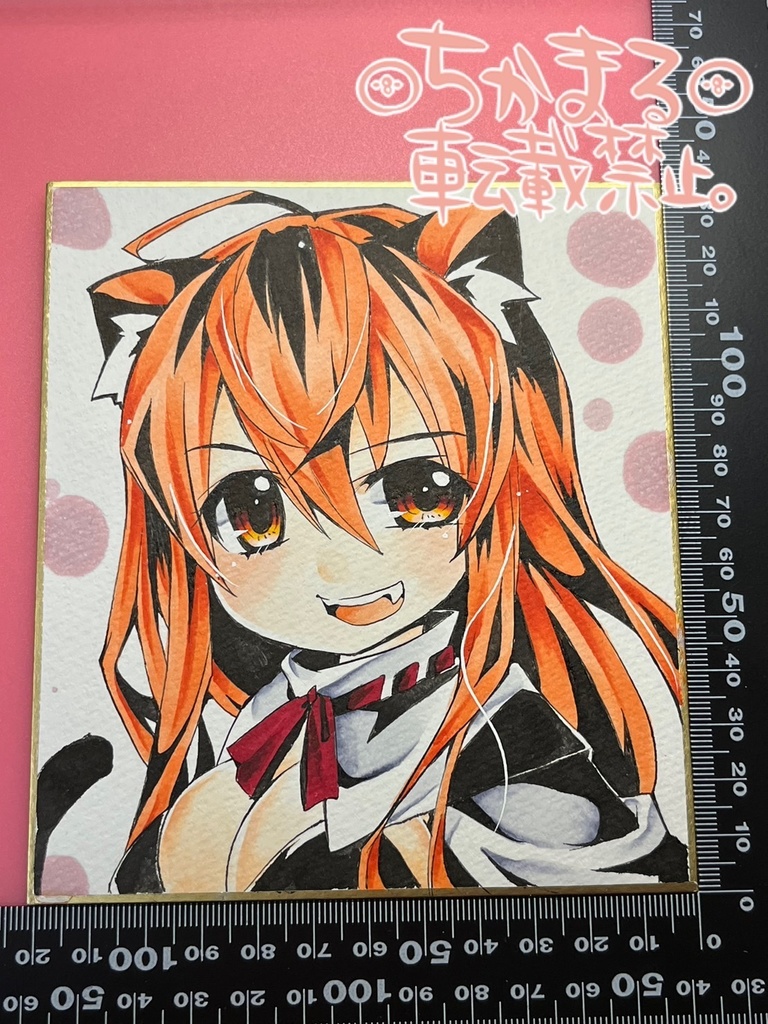 手描きイラスト★1/4色紙12×13.5cm★