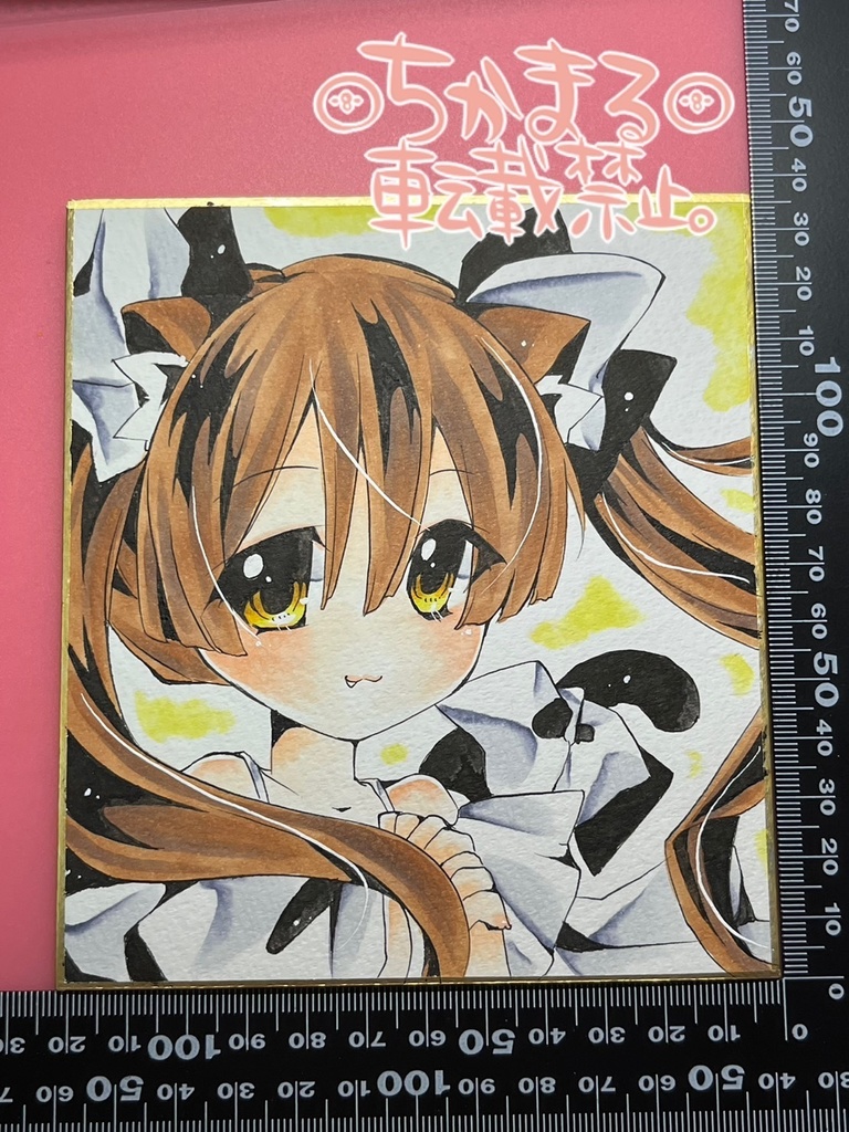 手描きイラスト★1/4色紙12×13.5cm★