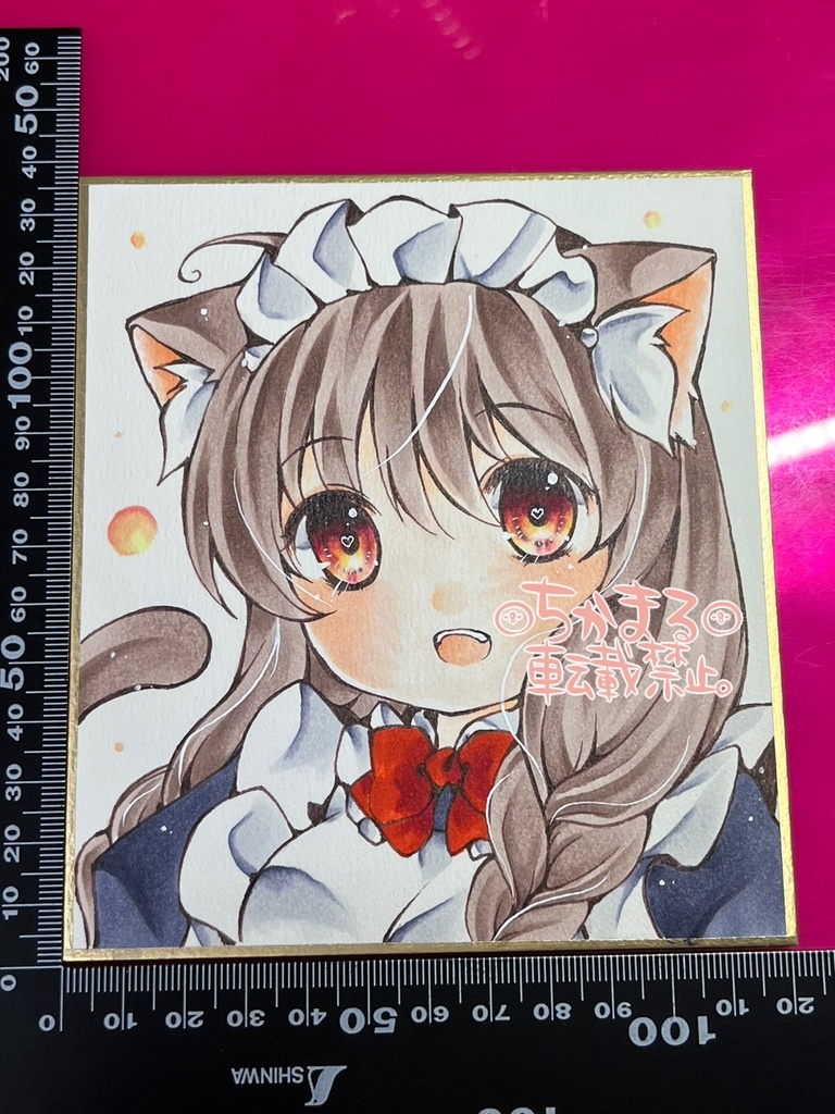 オリジナル手描きイラスト★1/4色紙12×13.5cm★