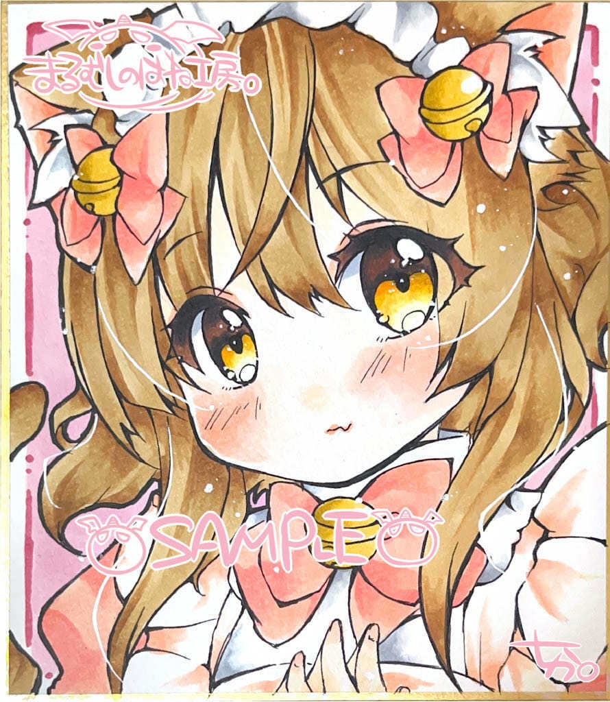 オリジナル手描きイラスト　めいどにゃんこさん1