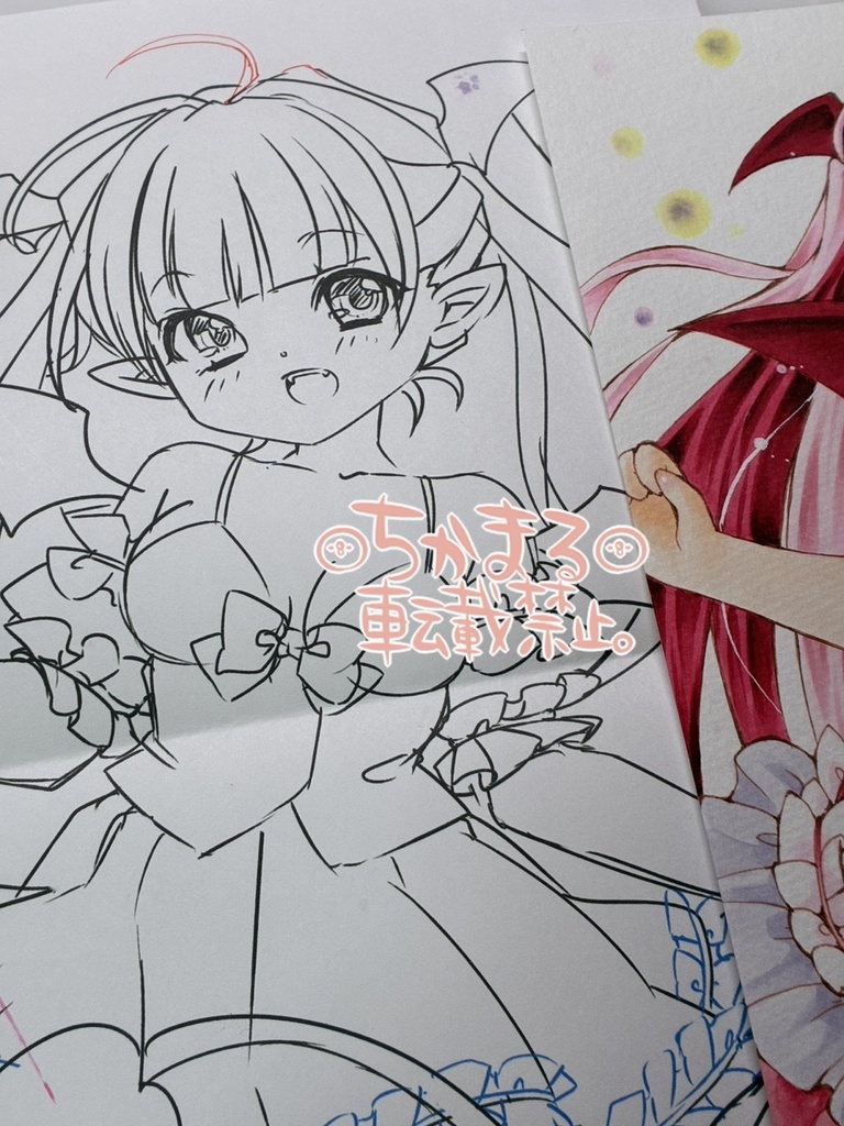 オリジナル手描きイラスト原画 B5 悪魔さん