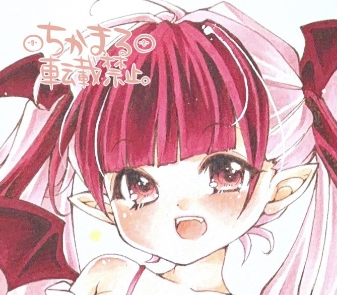 オリジナル手描きイラスト原画　B5　悪魔さん
