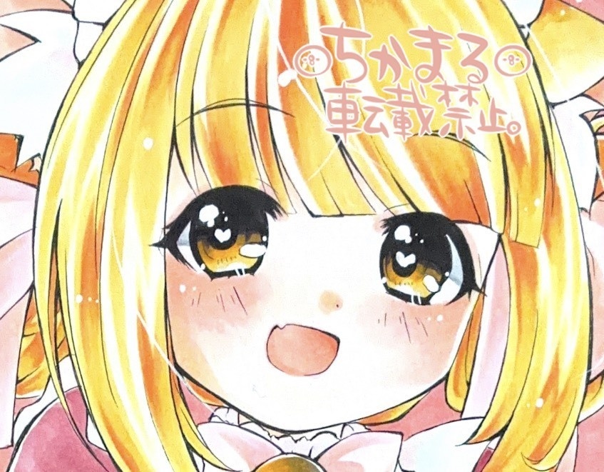 オリジナル手描きイラスト原画 B5 めいどにゃんこさん 猫 ケモミミ 擬人化 メイド