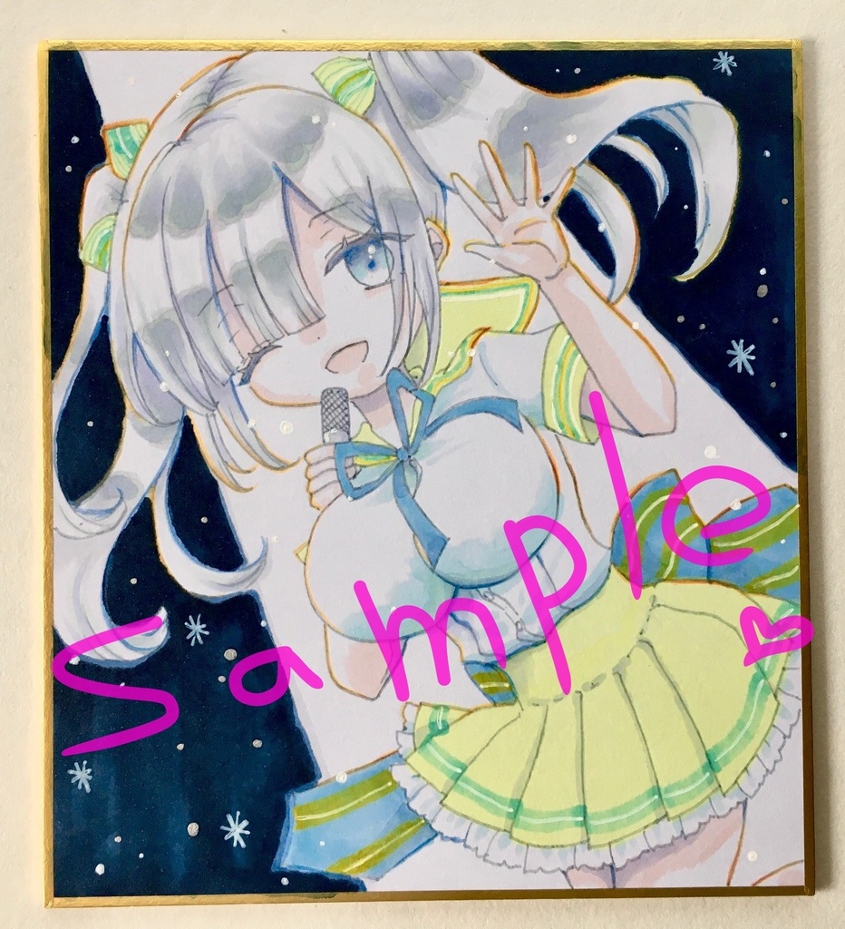 オリジナル色紙イラスト アイドルちゃん