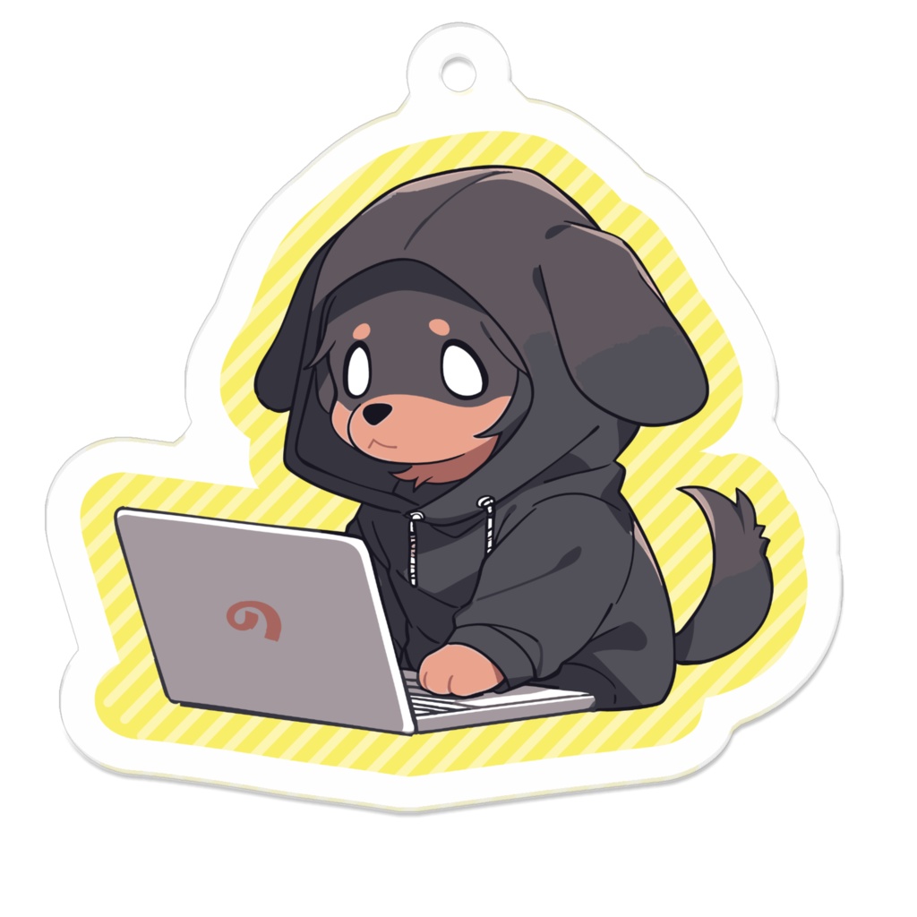 ハッカー犬アクリルキーホルダー