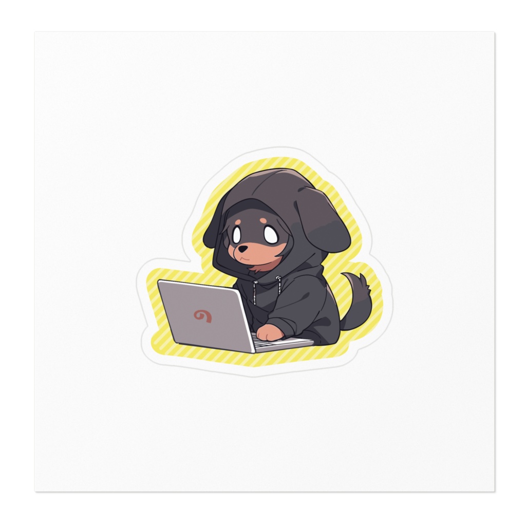 ハッカー犬ステッカー