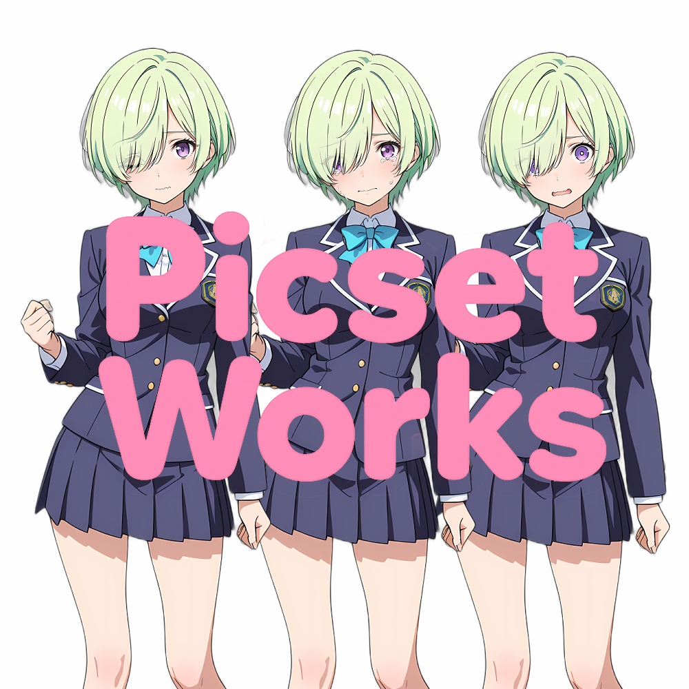 放課後トリオ3 - 女子高生立ち絵素材3体セット(表情差分付き)