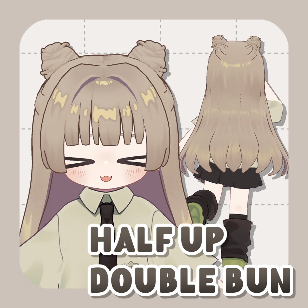 Half up double bun