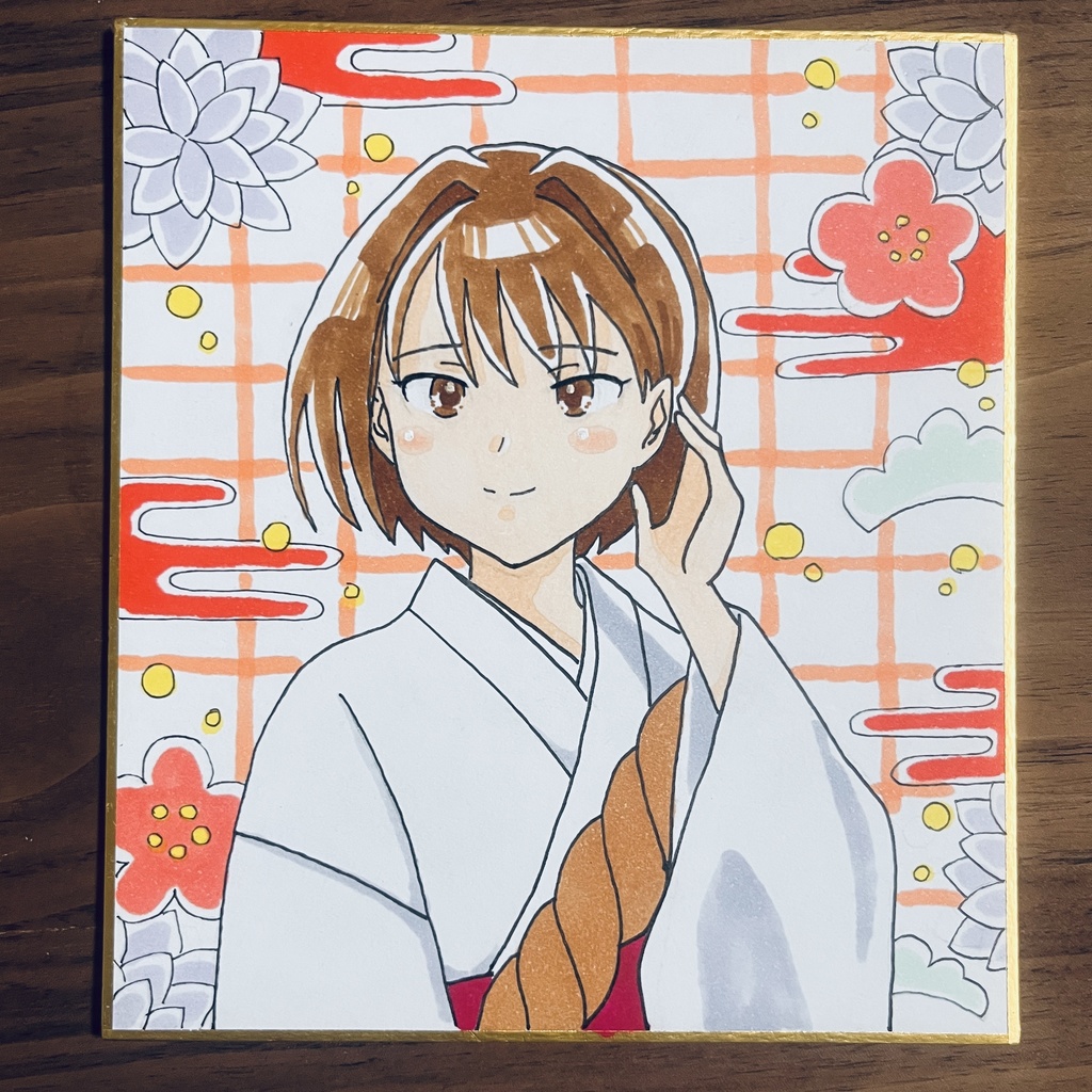 艦これ　日向ちゃんミニ色紙