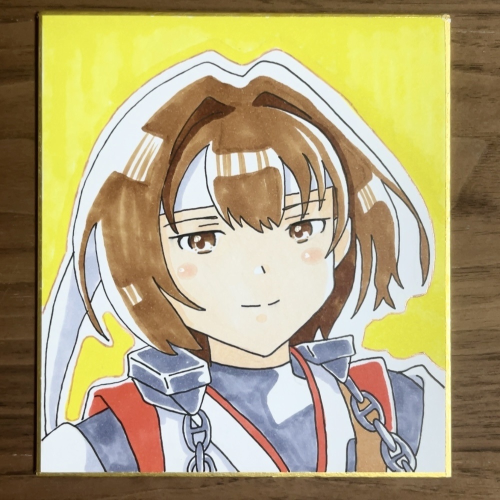 艦これ　日向ちゃんミニ色紙