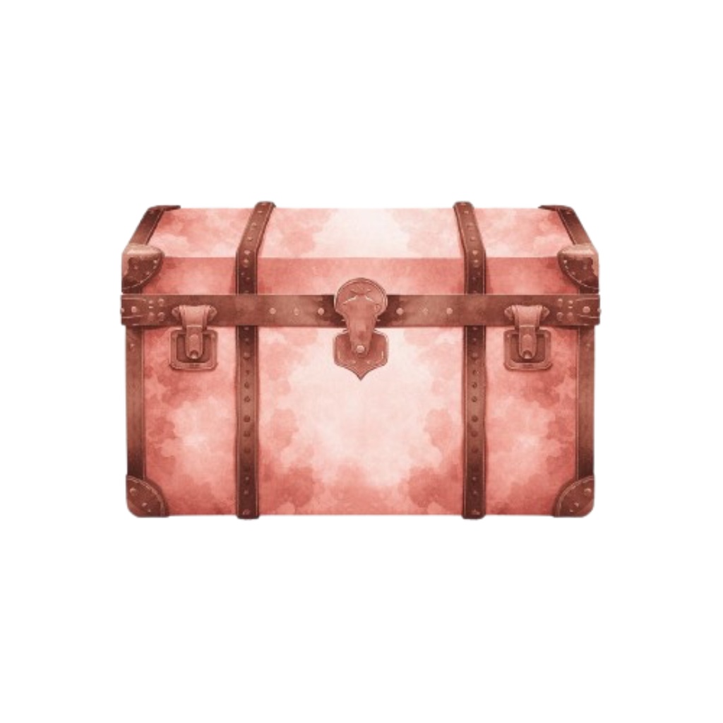 水彩ピンクのアンティーク旅行クリップアートセット(全11種類)