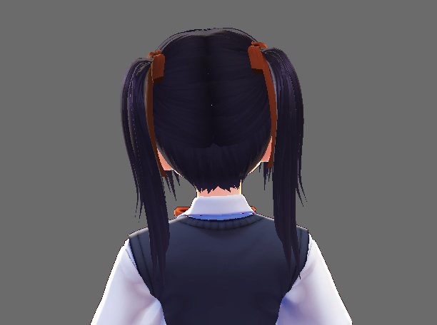 Straight pigtails【vroidヘアプリセット】