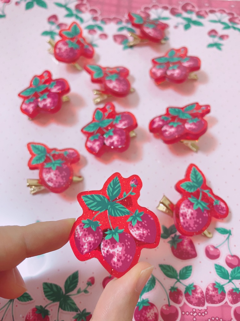 クリアベリーレッド トッピング♡ピン 