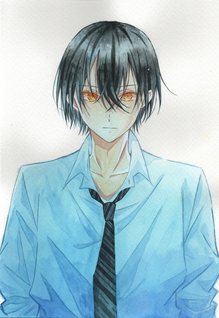 透明水彩原画 Blue