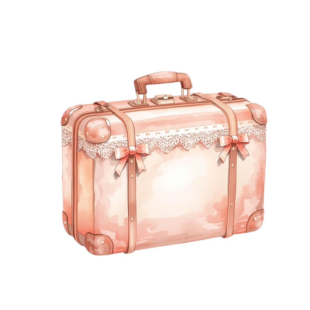 ピンクでアンティークな可愛い水彩クリップアート10点セット