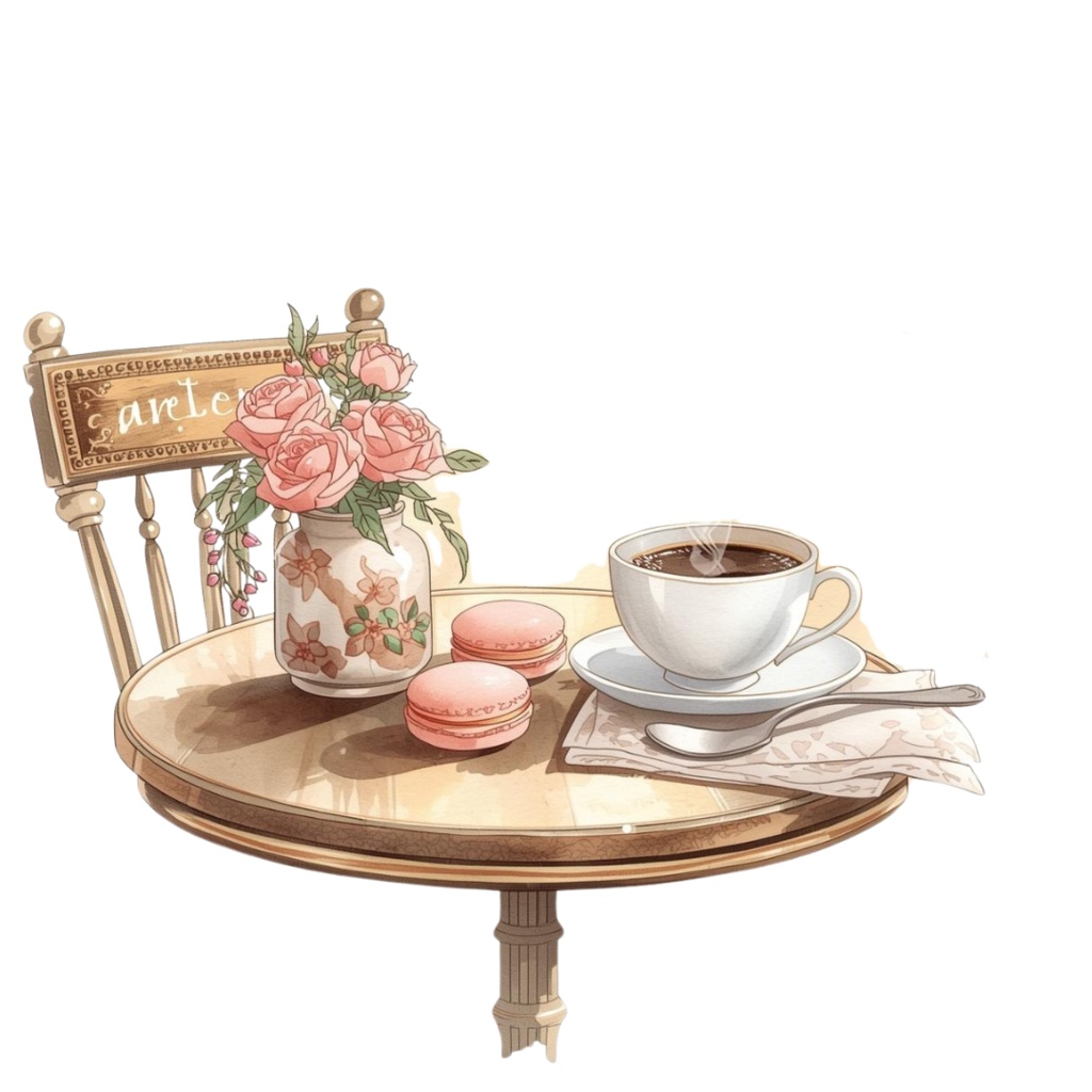 ピンクでアンティークな可愛い水彩クリップアート10点セット