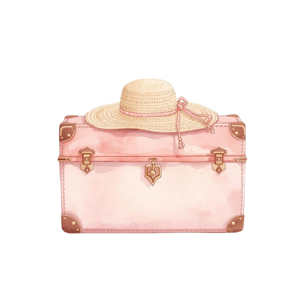 ピンクでアンティークな可愛い水彩クリップアート10点セット