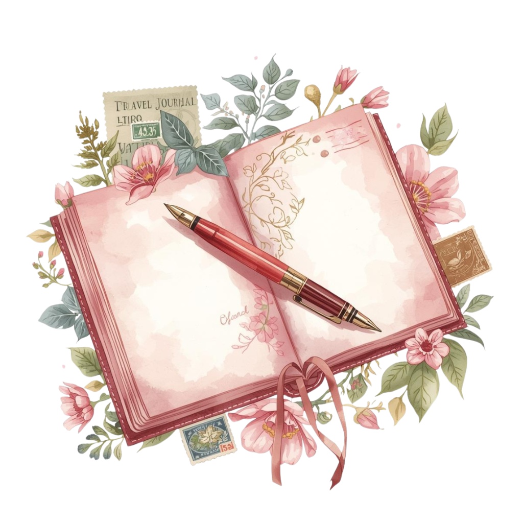 ピンクでアンティークな可愛い水彩クリップアート10点セット