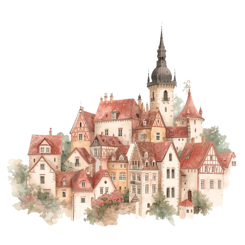 ピンクでアンティークな可愛い水彩クリップアート10点セット