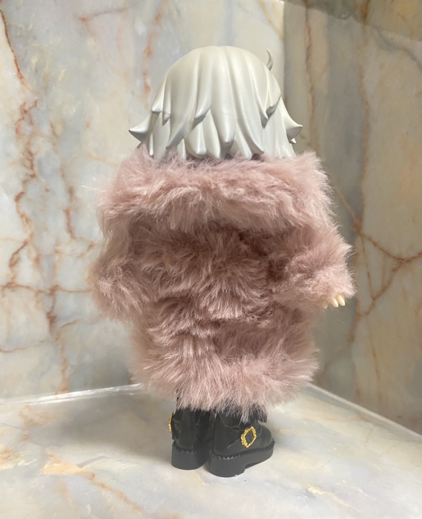 フェイクファーコート くすみピンク