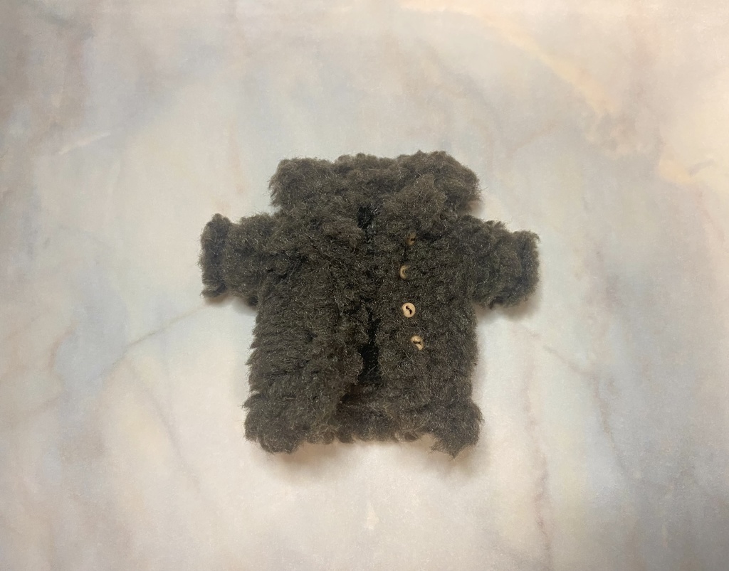 手触りフワフワ生地コート ダークブラウン