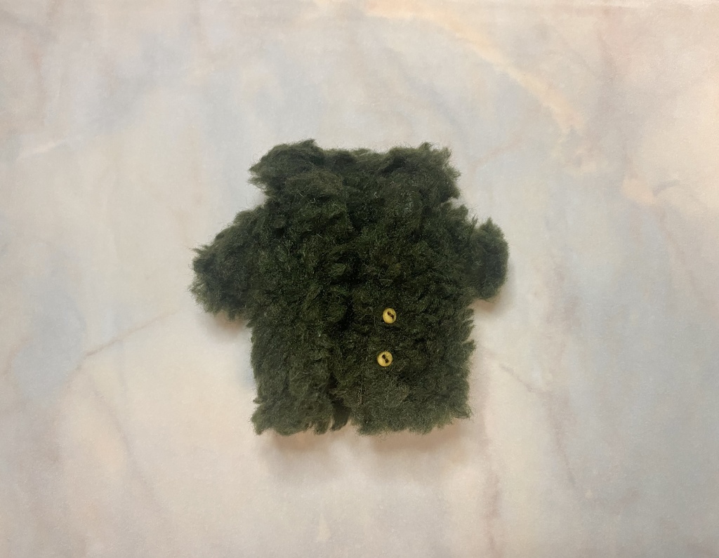 手触りフワフワ生地コート ダークグリーン