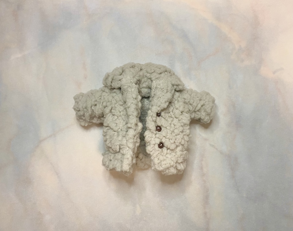 手触りフワフワ生地コート グレーベージュ