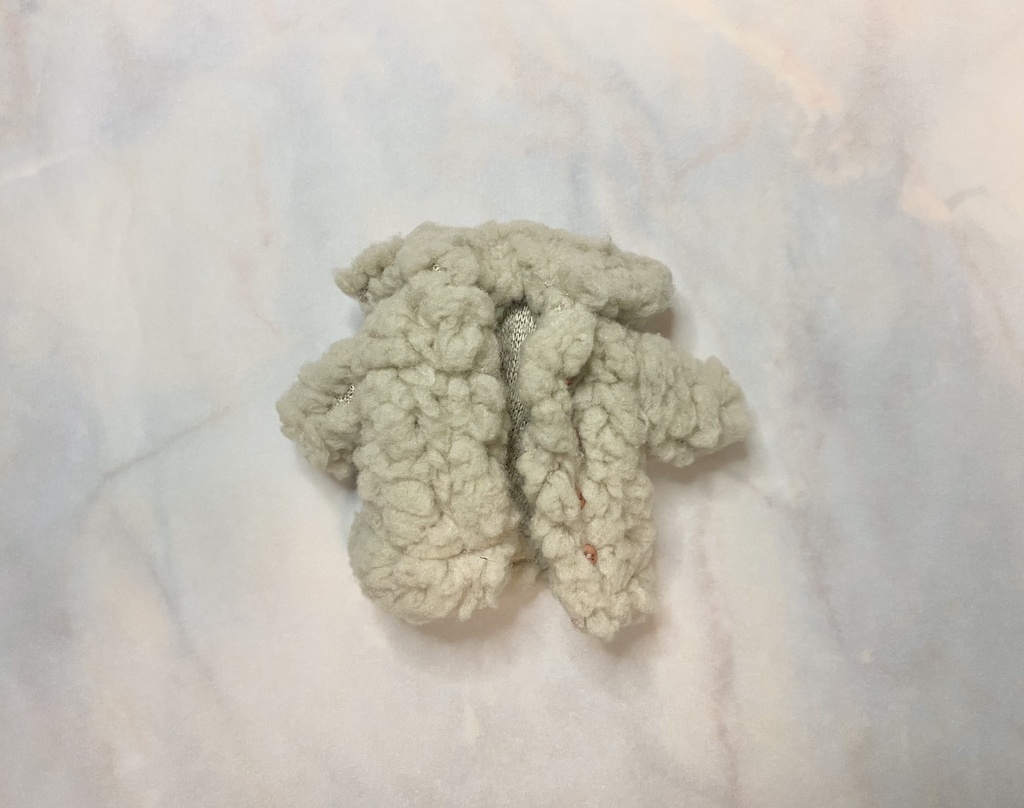 手触りフワフワ生地コート　ベージュ