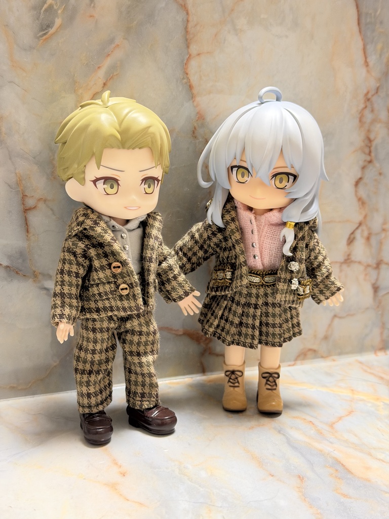 スーツセット チェック ベージュ系(パンツ)