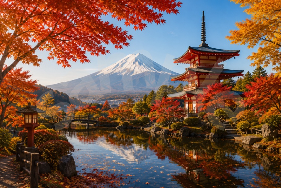 [残り１０組限定]日本の秋｜富士山と紅葉の絶景庭園 Autumn in Japan｜Mount Fuji & Maple Garden