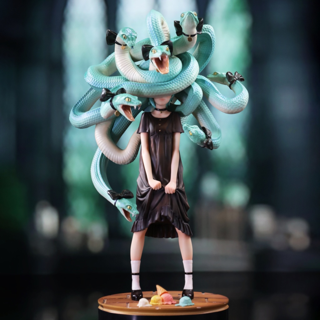 Medusa Girl-Green Viper｜Xで人気のイラストレーターによるオリジナルキャラフィギュア