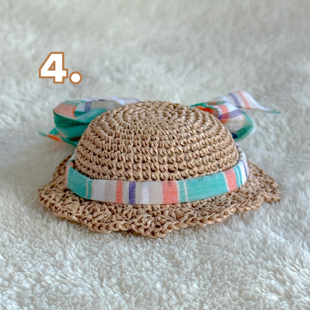 リボン麦わら帽子