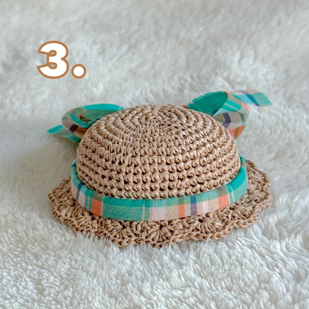 リボン麦わら帽子