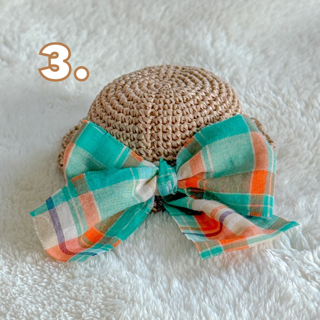 リボン麦わら帽子