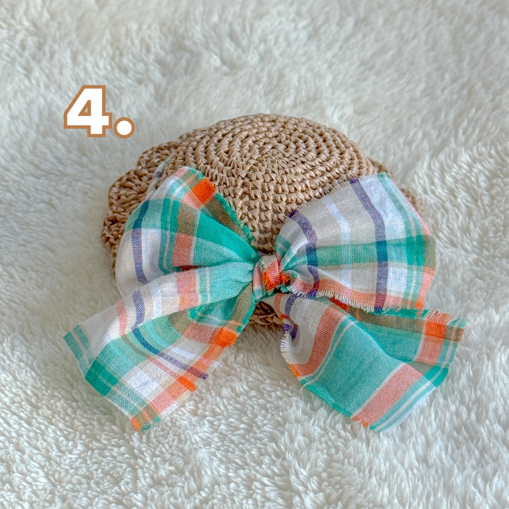 リボン麦わら帽子